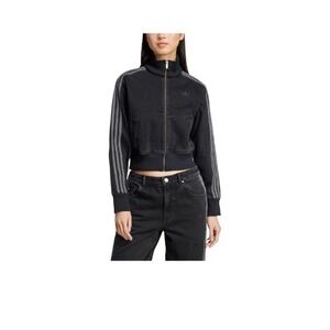 Adidas Original Firebird Track Top True Black Denim Jacket  Women Size XL NWT
